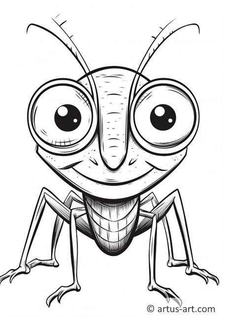 Awesome Katydid Coloring Page For Kids